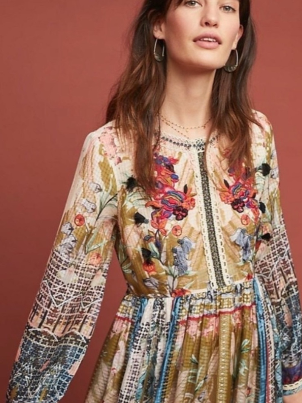 Anthropologie Bhanuni by Jyoti Dorais Bohemian Maxi Dress Sz S - Picture 2 of 13